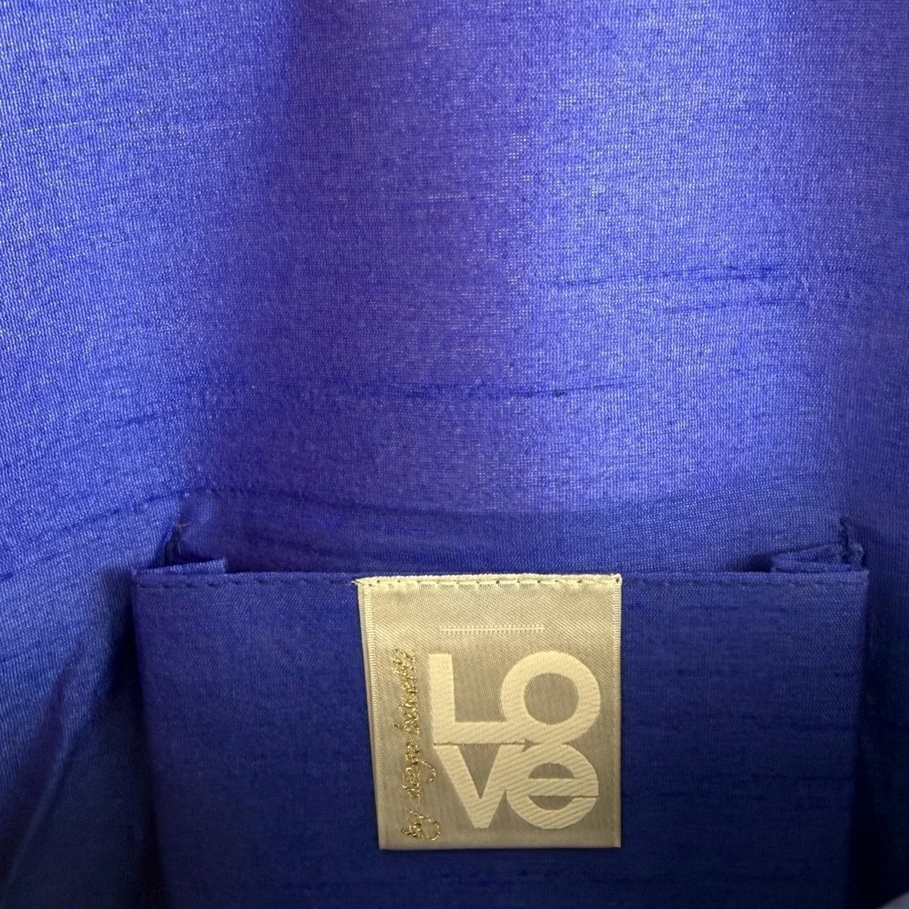 Love Royal Blue Beaded Clutch